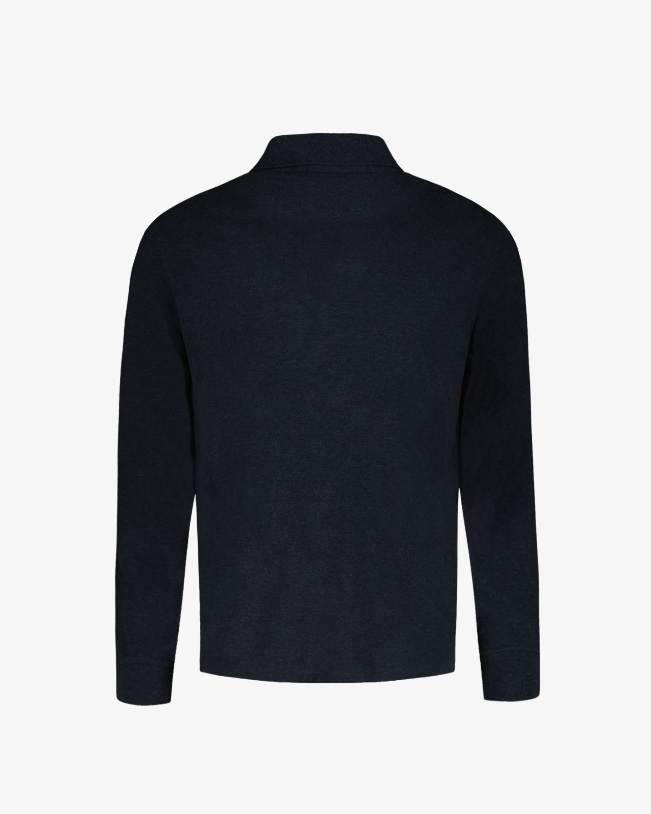 Polo manches longues piqué chiné grande taille anthracite