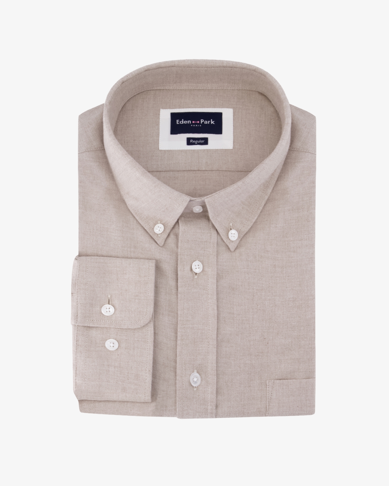 Chemise en flanelle grande taille beige