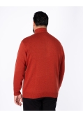 Pull col camionneur grande taille orange