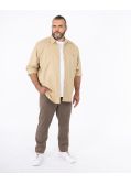 Chemise oxford pour homme grand beige