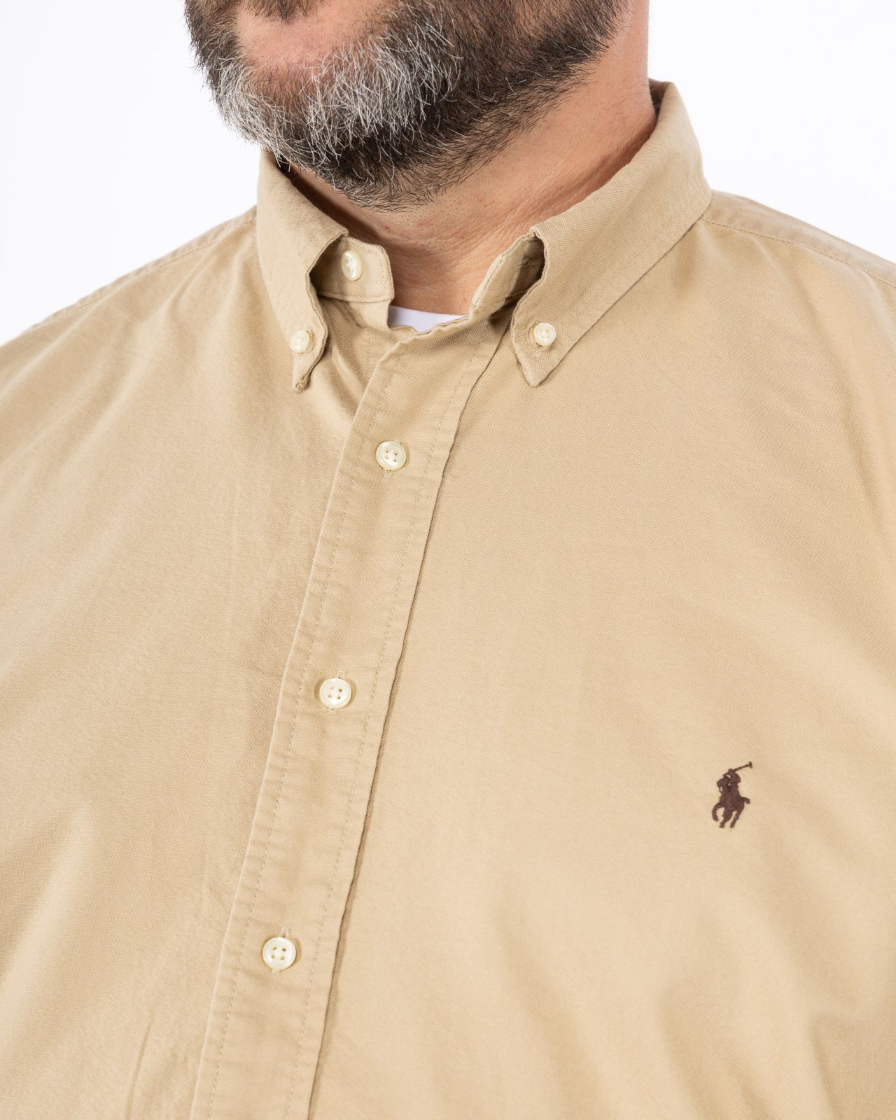 Chemise oxford pour homme grand beige
