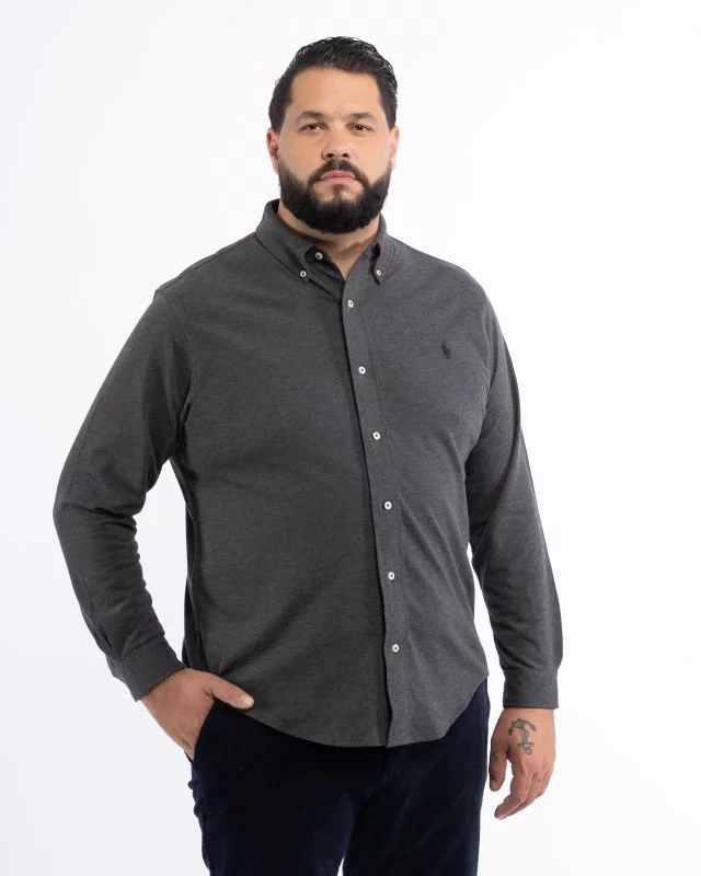Chemise oxford pour homme grand anthracite