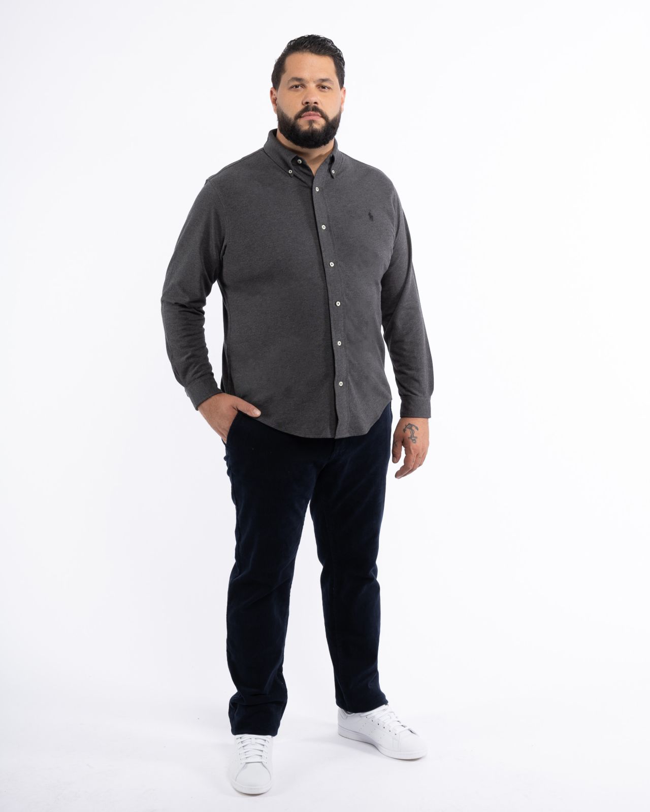 Chemise oxford pour homme grand anthracite