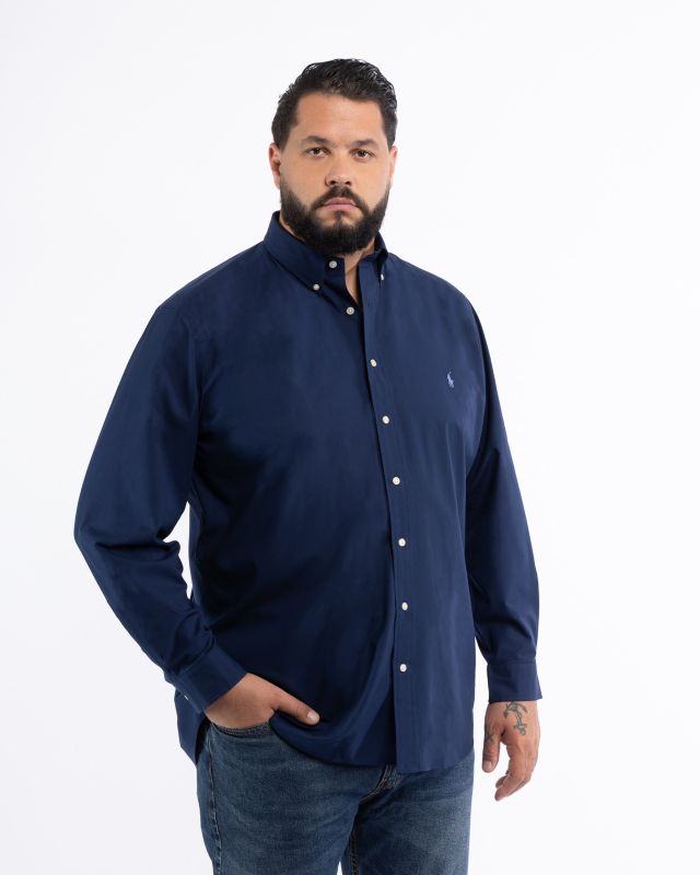Chemise popeline pour homme grand bleu marine