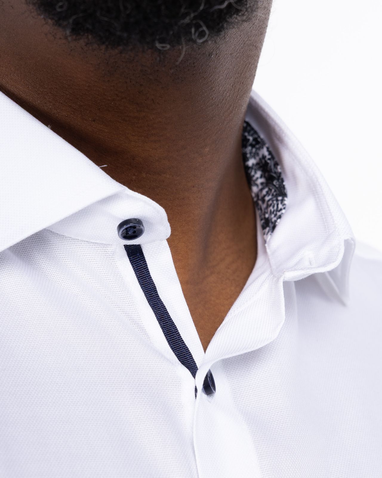 Chemise piqué non iron pour homme grand blanc