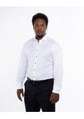 Chemise piqué non iron pour homme grand blanc
