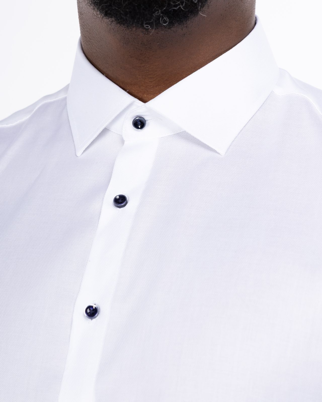 Chemise piqué non iron pour homme grand blanc