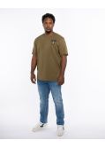 T-shirt flammé grande taille vert kaki
