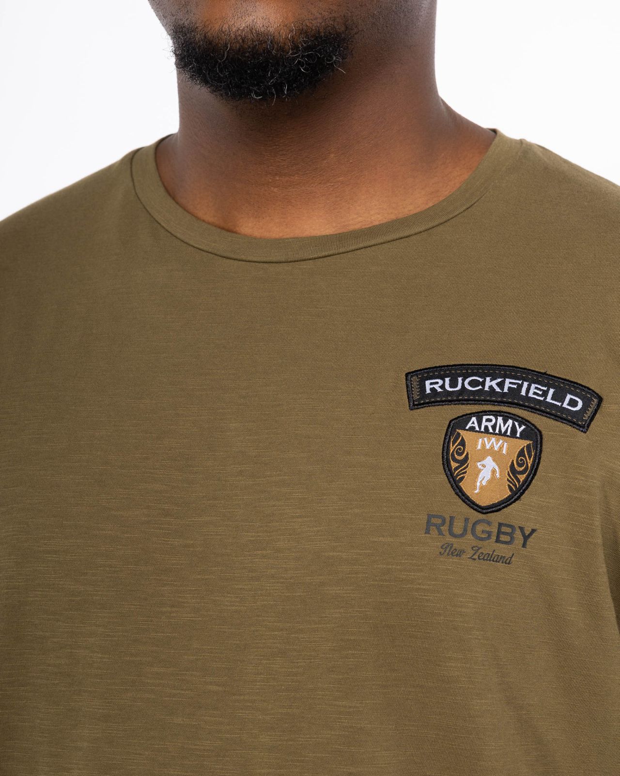 T-shirt flammé grande taille vert kaki