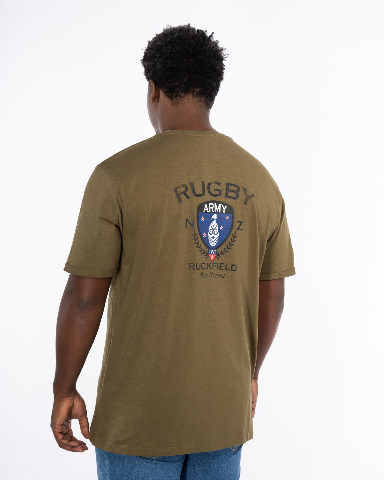 T-shirt flammé grande taille vert kaki