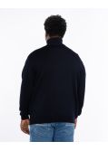 Pull col camionneur grande taille bleu