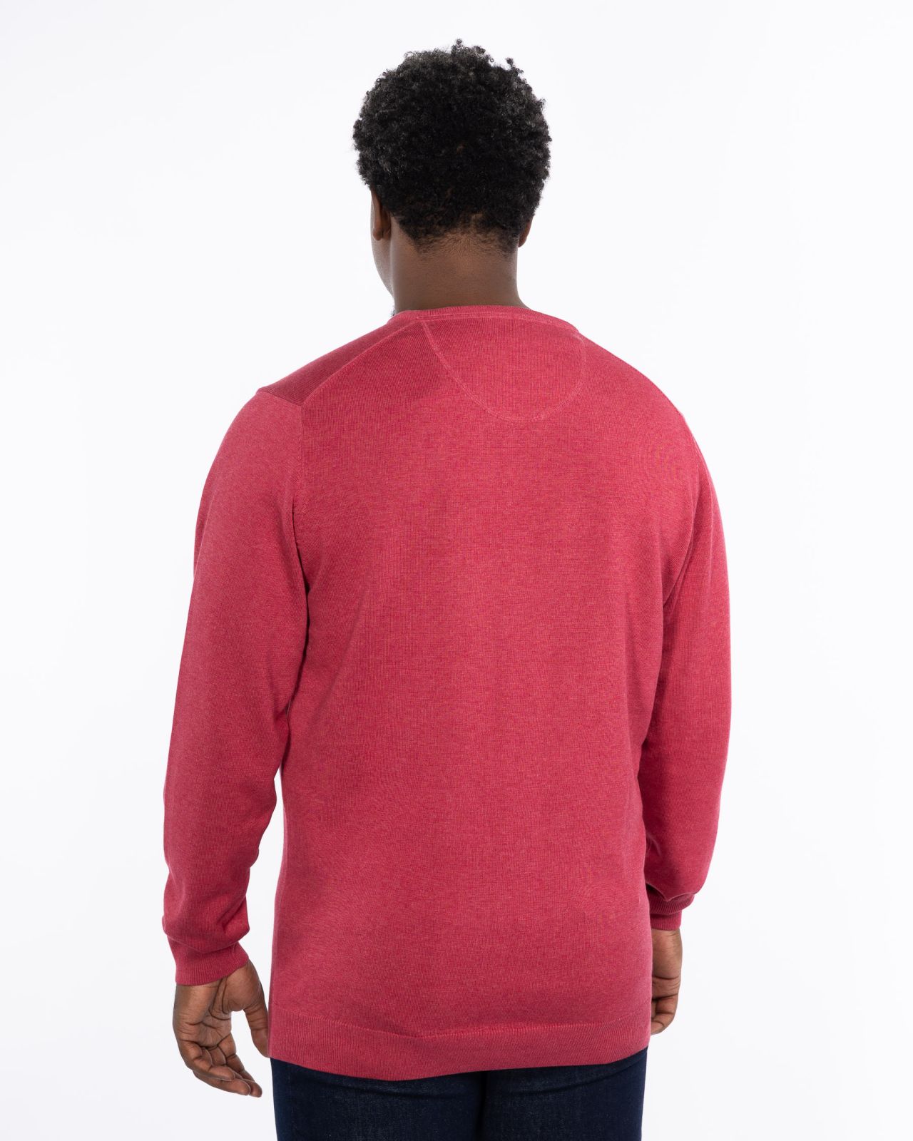Pull col en V homme grand rose