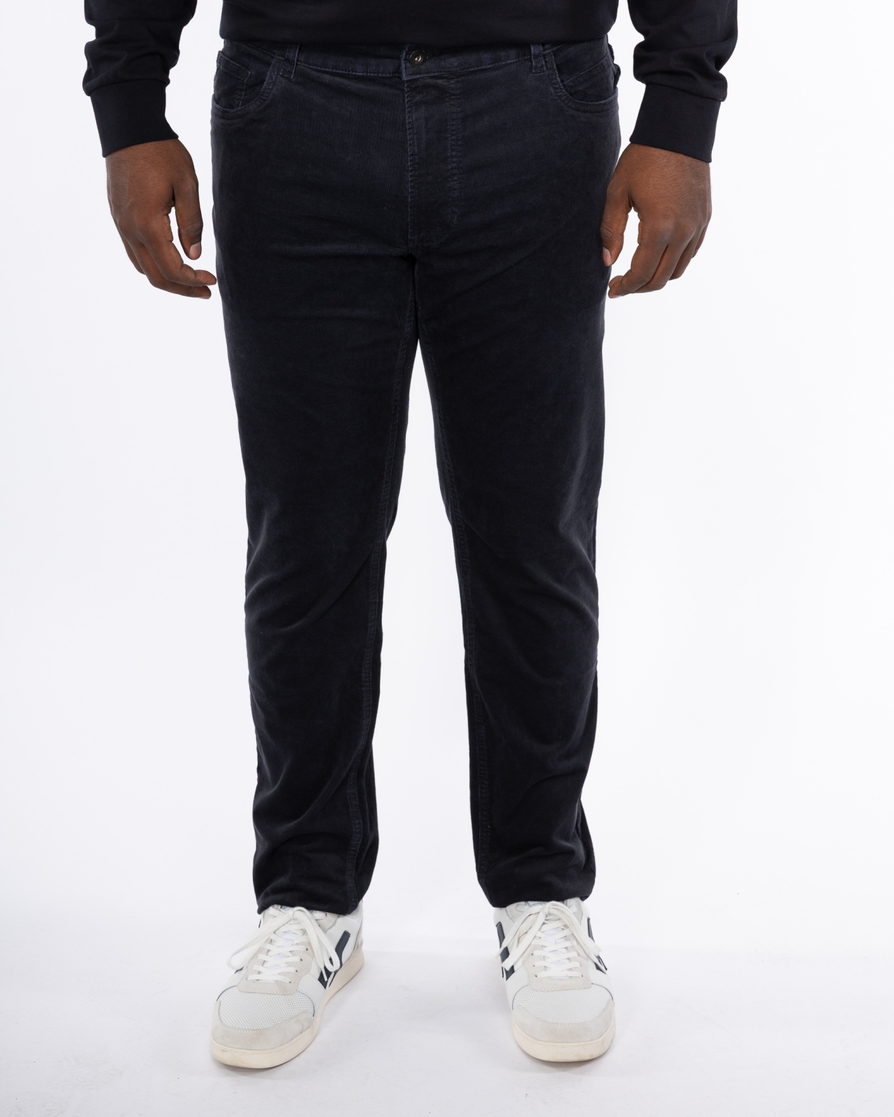 Pantalon en velours grande taille bleu marine