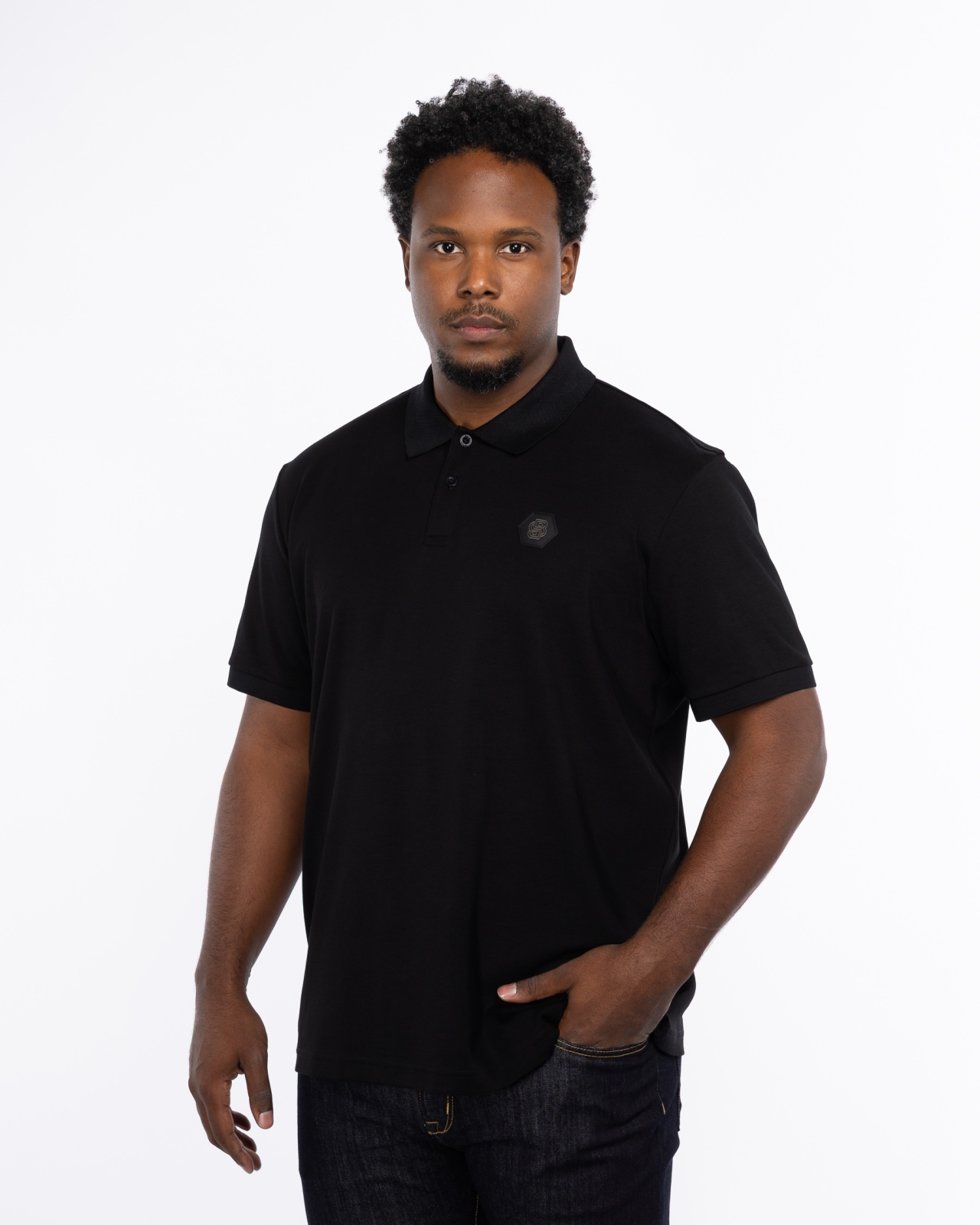 Polo grande taille noir