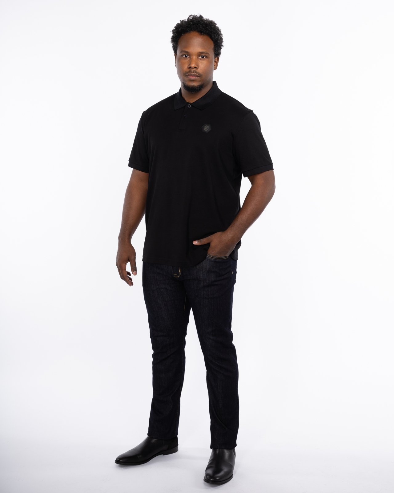 Polo grande taille noir