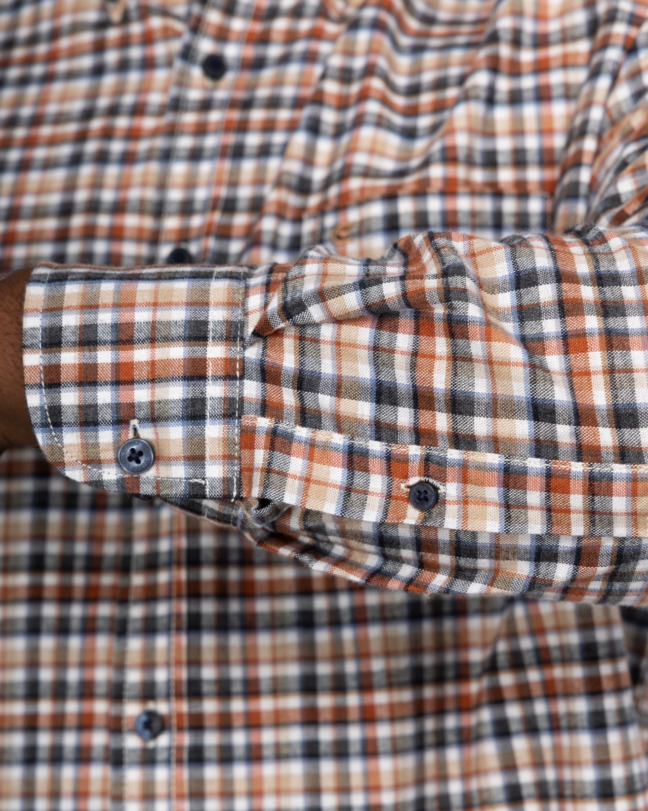 Chemise oxford à carreaux grande taille orange