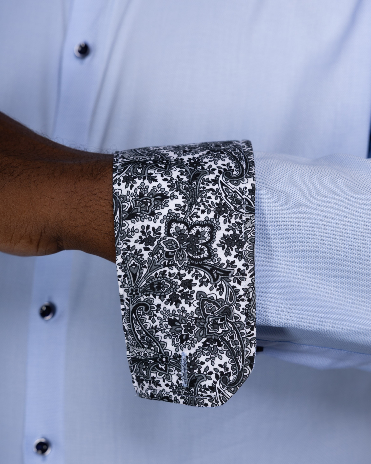 Chemise piqué non iron pour homme grand bleu