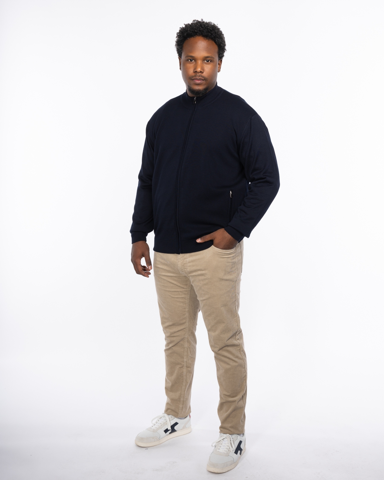 Gilet zippé grande taille bleu marine