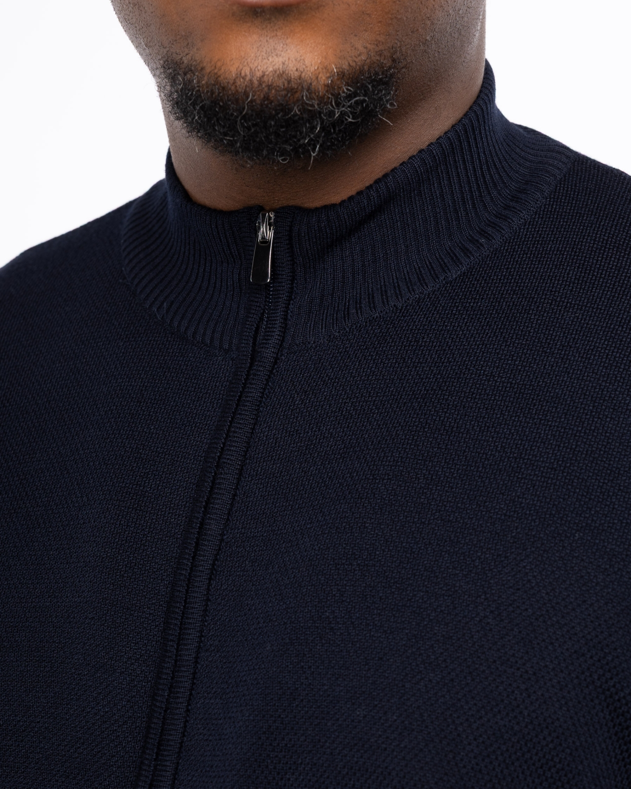 Gilet zippé grande taille bleu marine