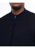Gilet zippé bicolore grande taille bleu marine