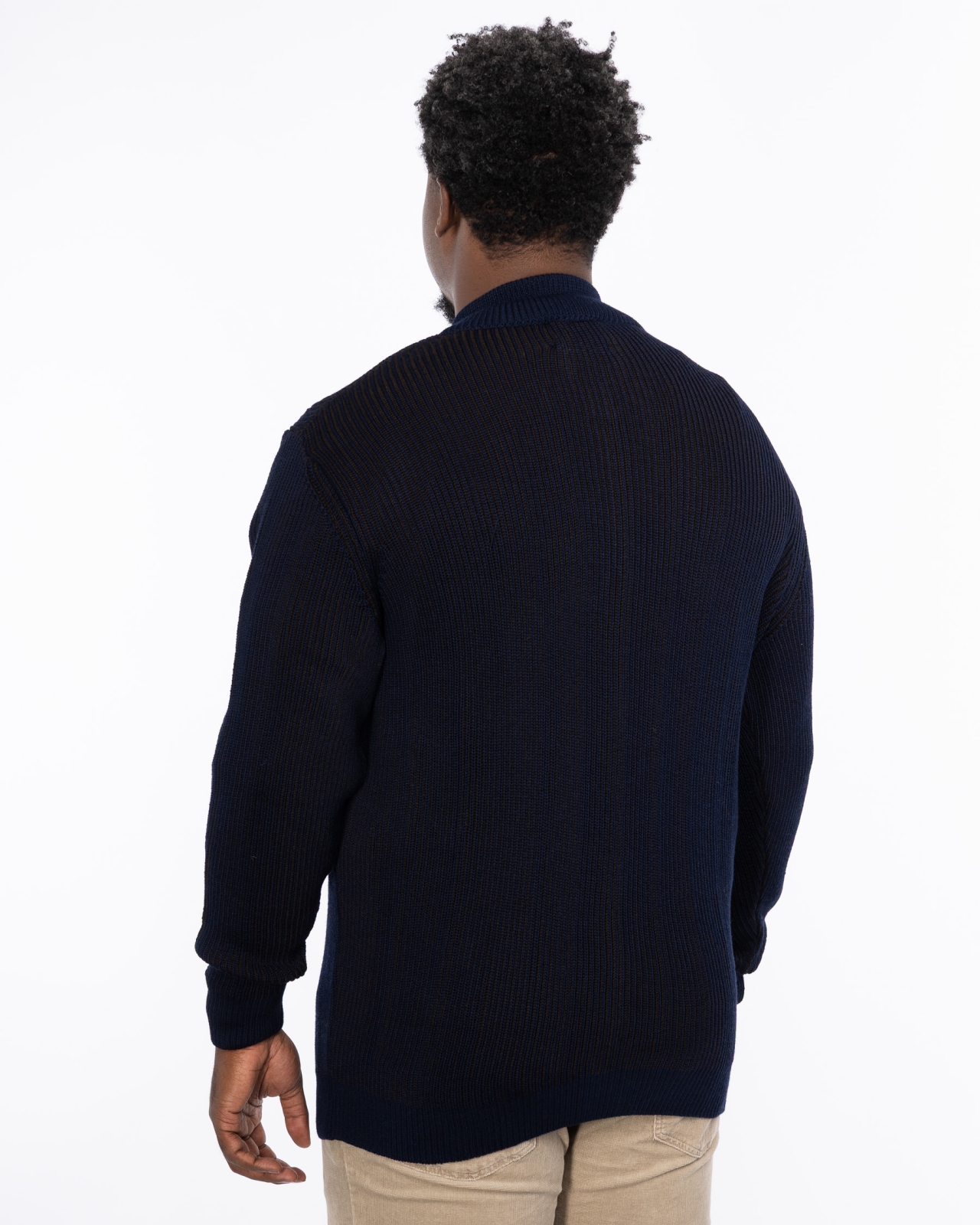 Gilet zippé bicolore grande taille bleu marine