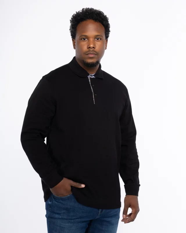 Polo en maille grande taille noir