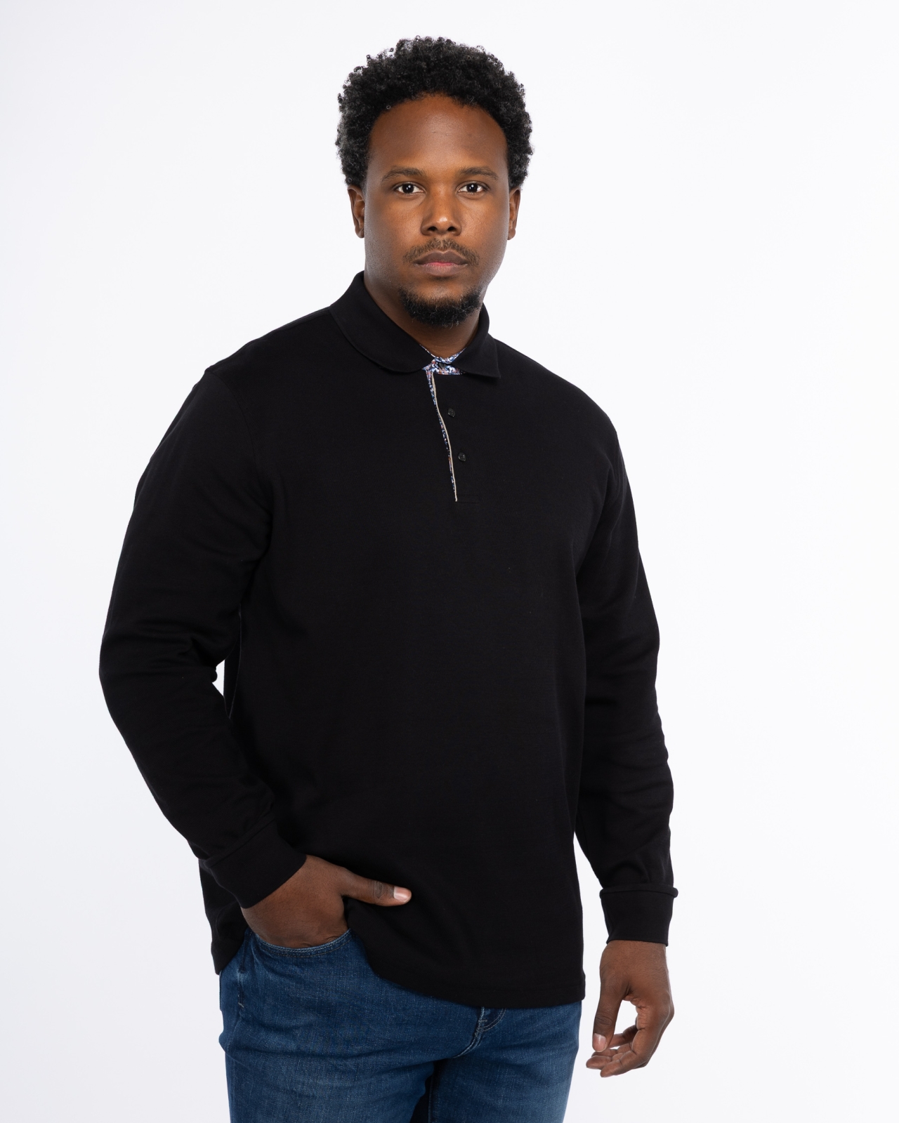 Polo en maille grande taille noir