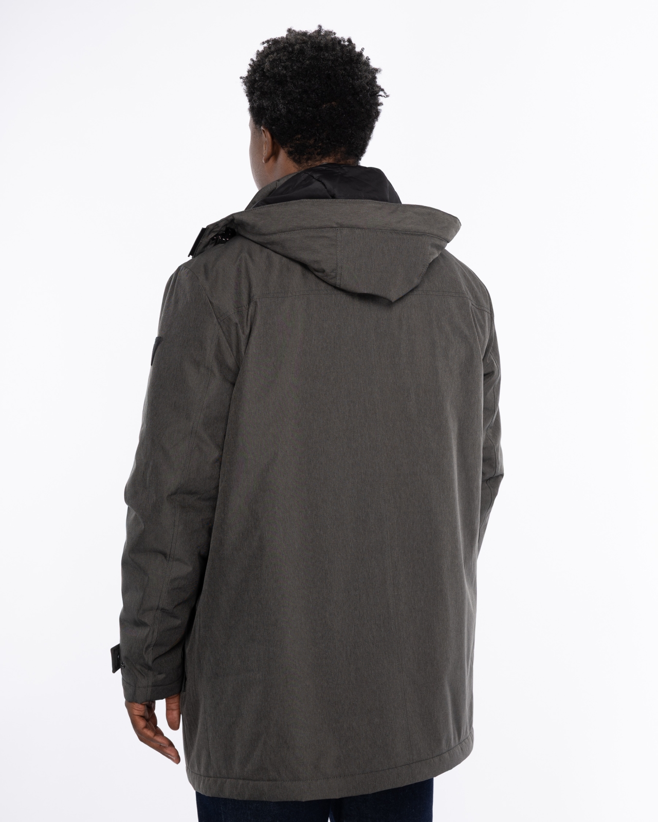 Parka avec capuche amovible grande taille anthracite