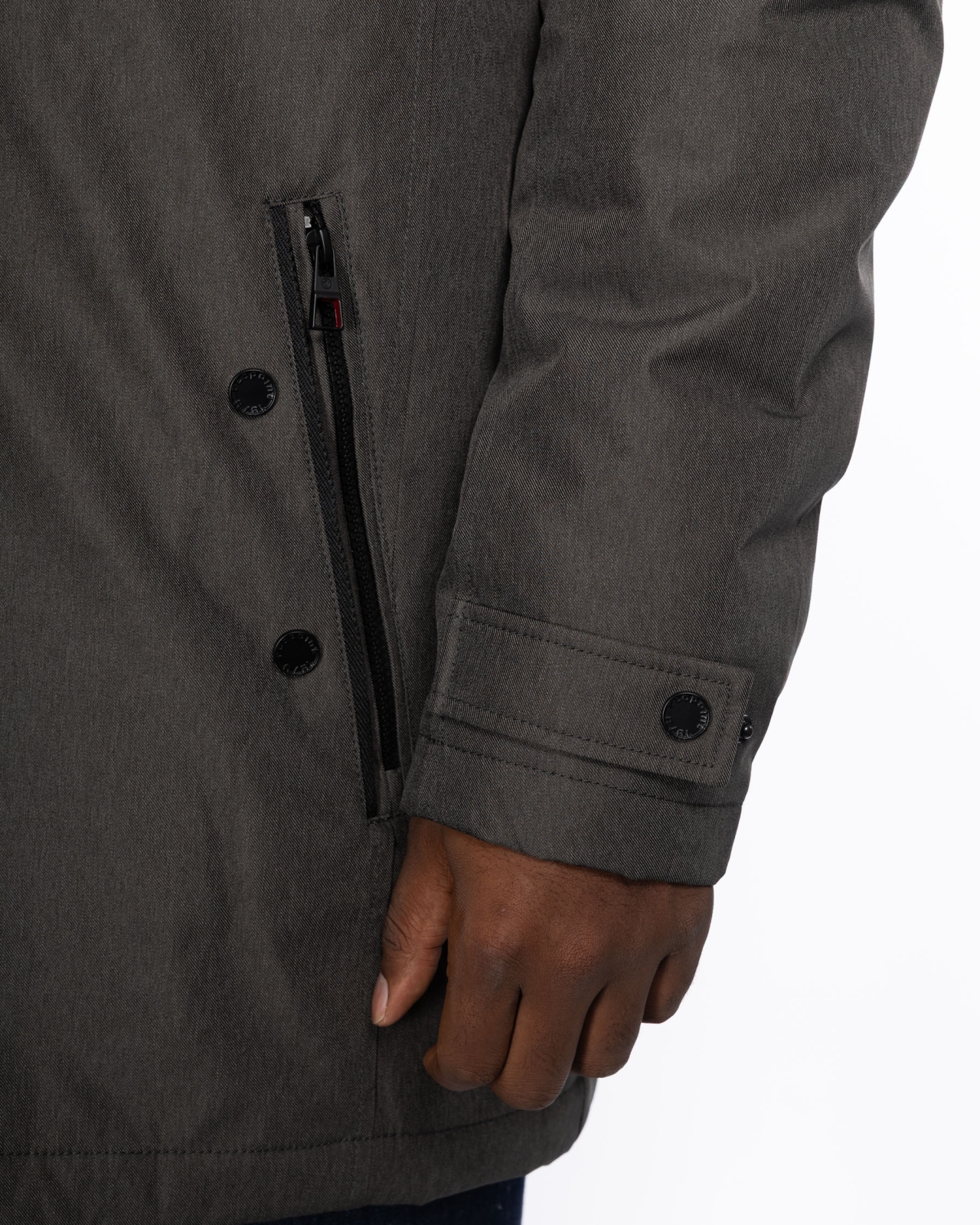Parka avec capuche amovible grande taille anthracite