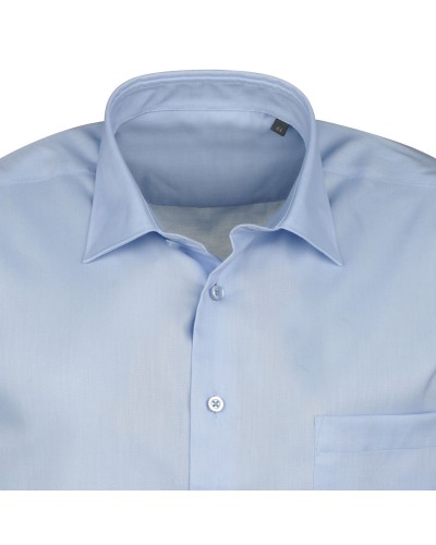 Chemise mini oxford bleu clair: grande taille du 44 (XL) au 50 (4XL)