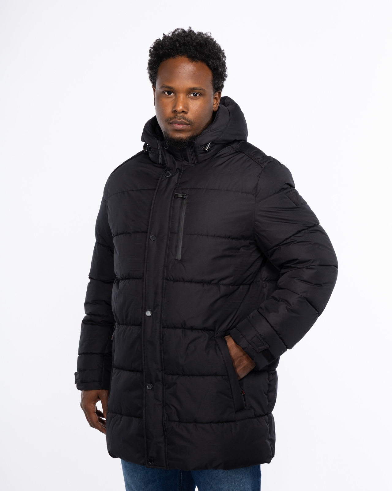 Doudoune avec capuche amovible grande taille noir