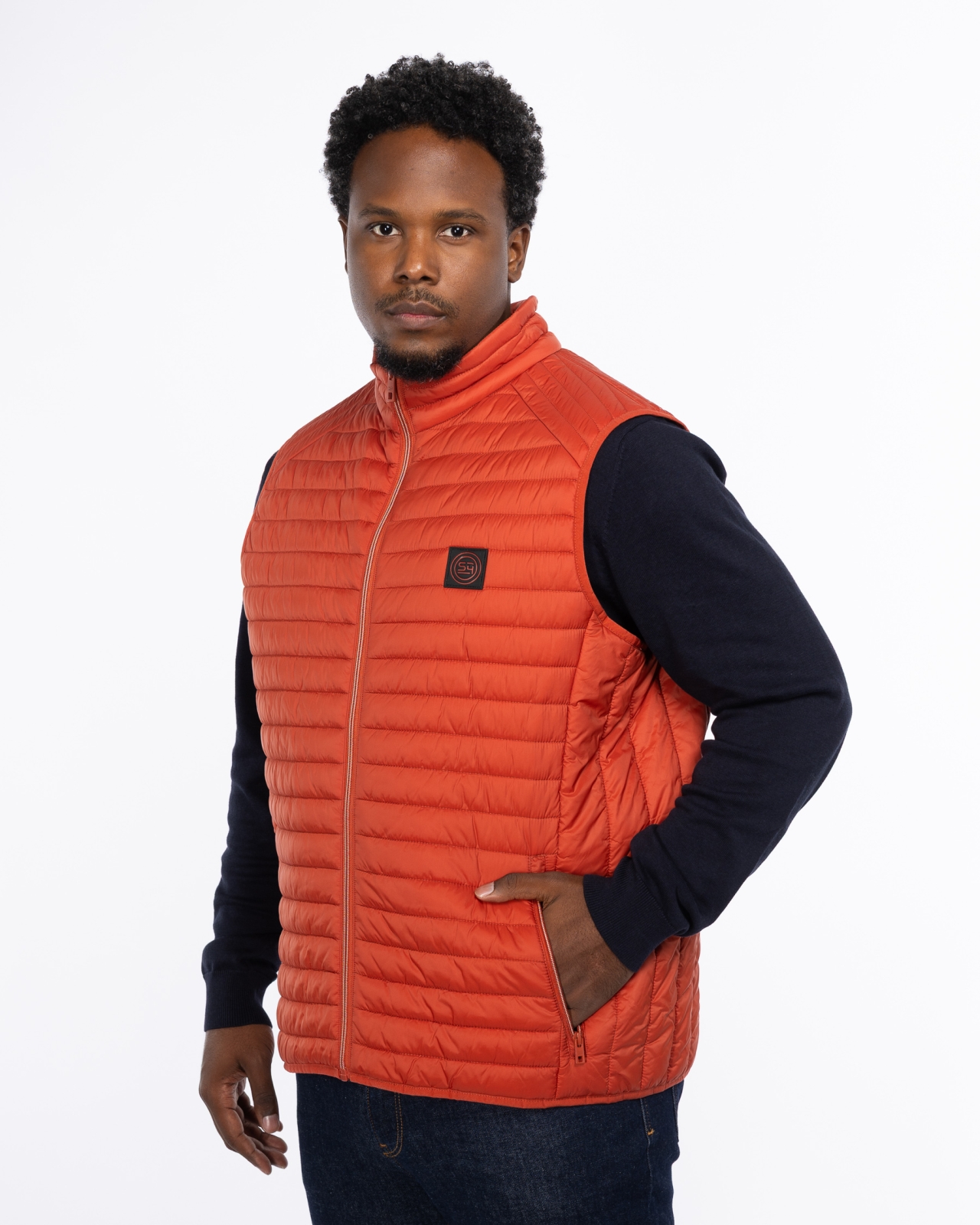 Doudoune légère sans manches grande taille orange