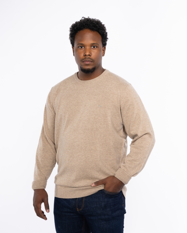 Pull en laine homme grand beige