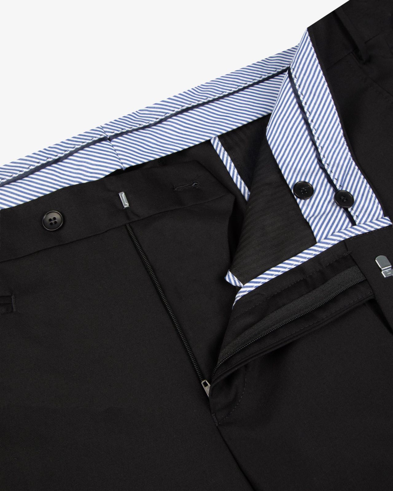 Pantalon de costume en laine noir grande taille