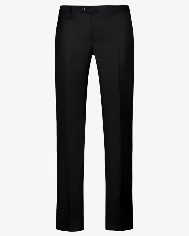 Pantalon de costume en laine noir grande taille