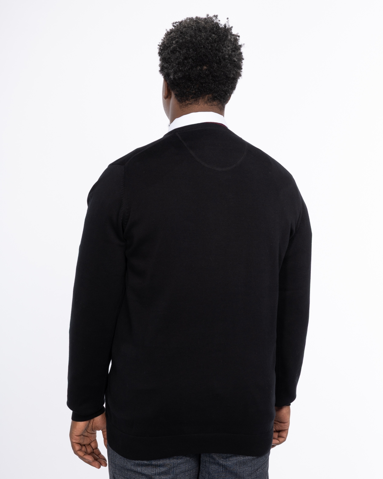Pull col V grande taille noir