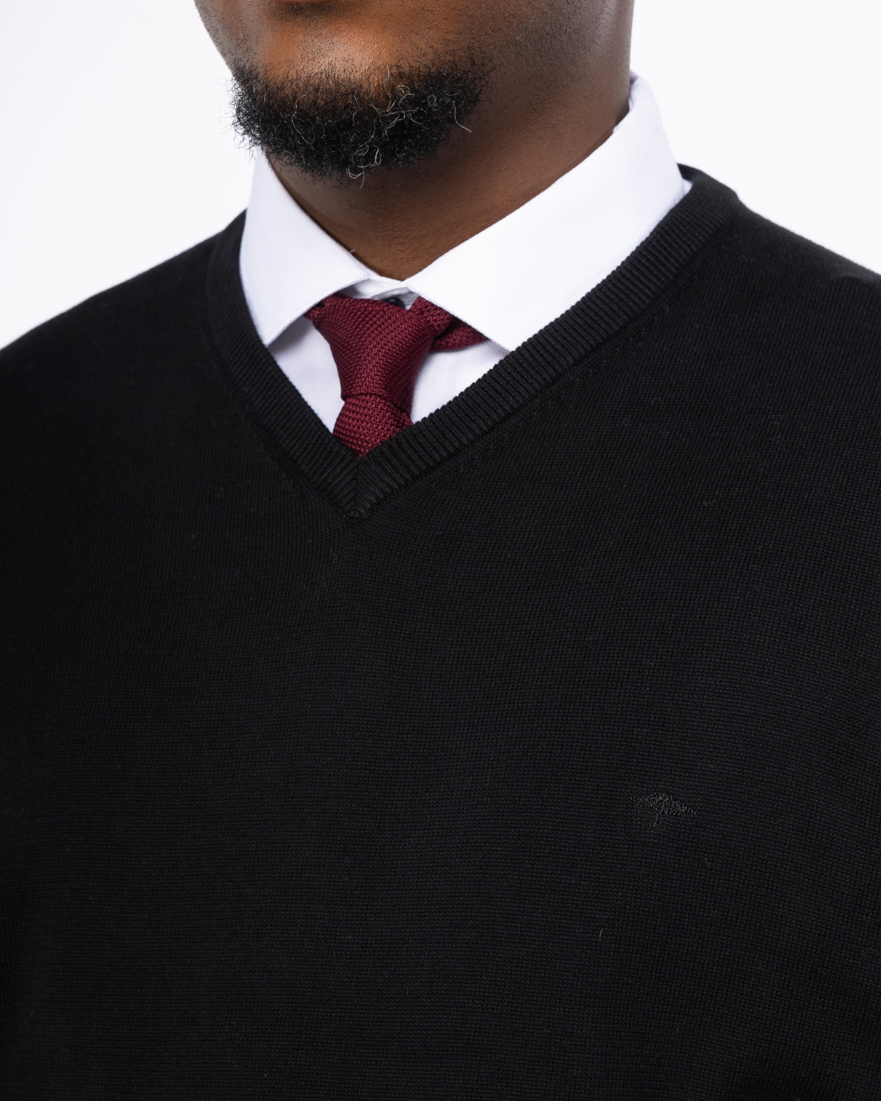 Pull col V grande taille noir