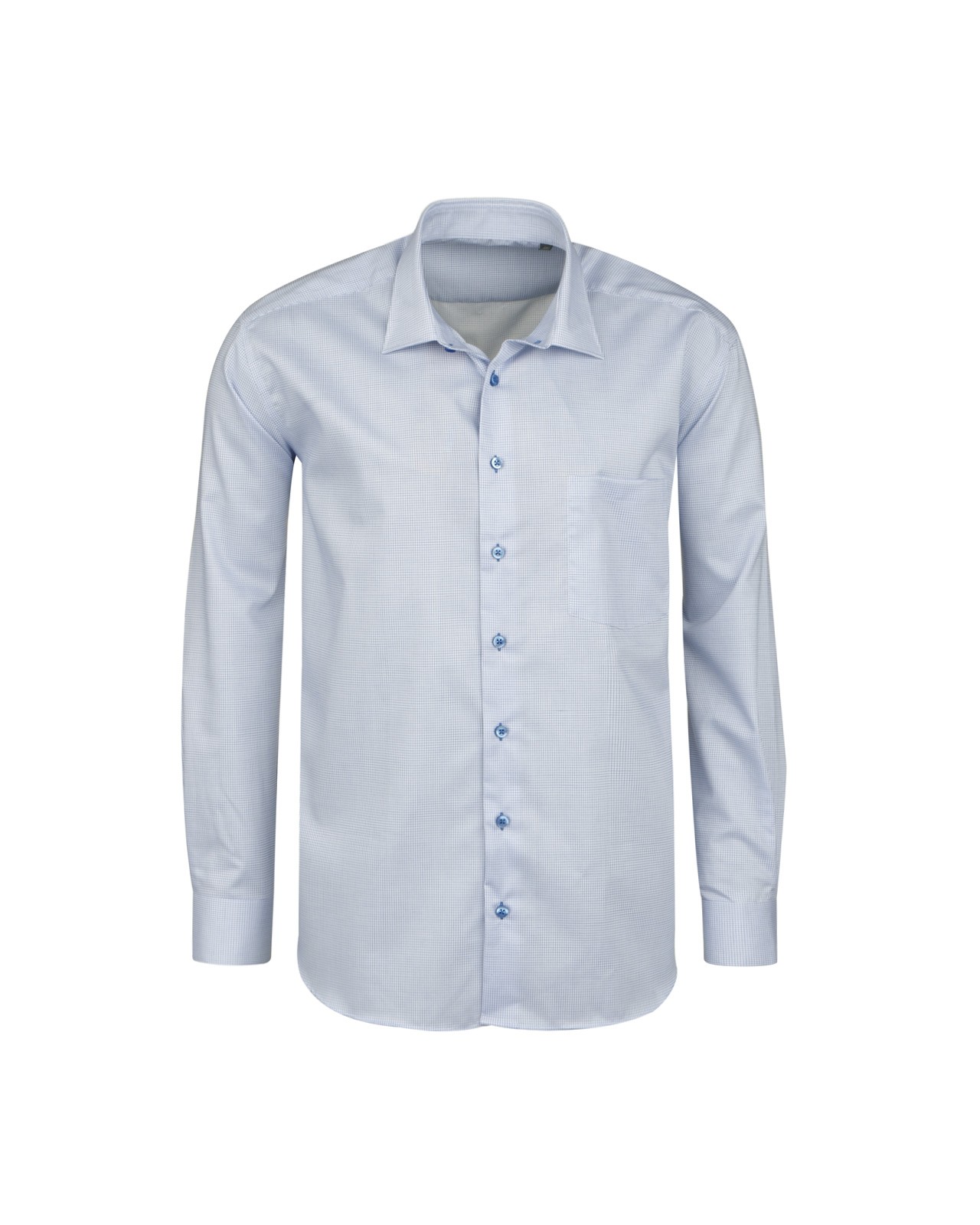 Chemise mini carreaux bleu: grande taille du 44 (XL) au 50 (4XL)