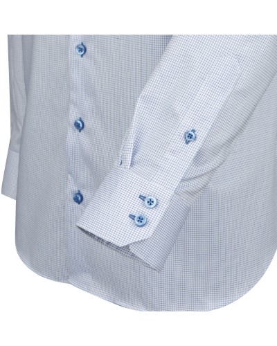 Chemise mini carreaux bleu: grande taille du 44 (XL) au 50 (4XL)