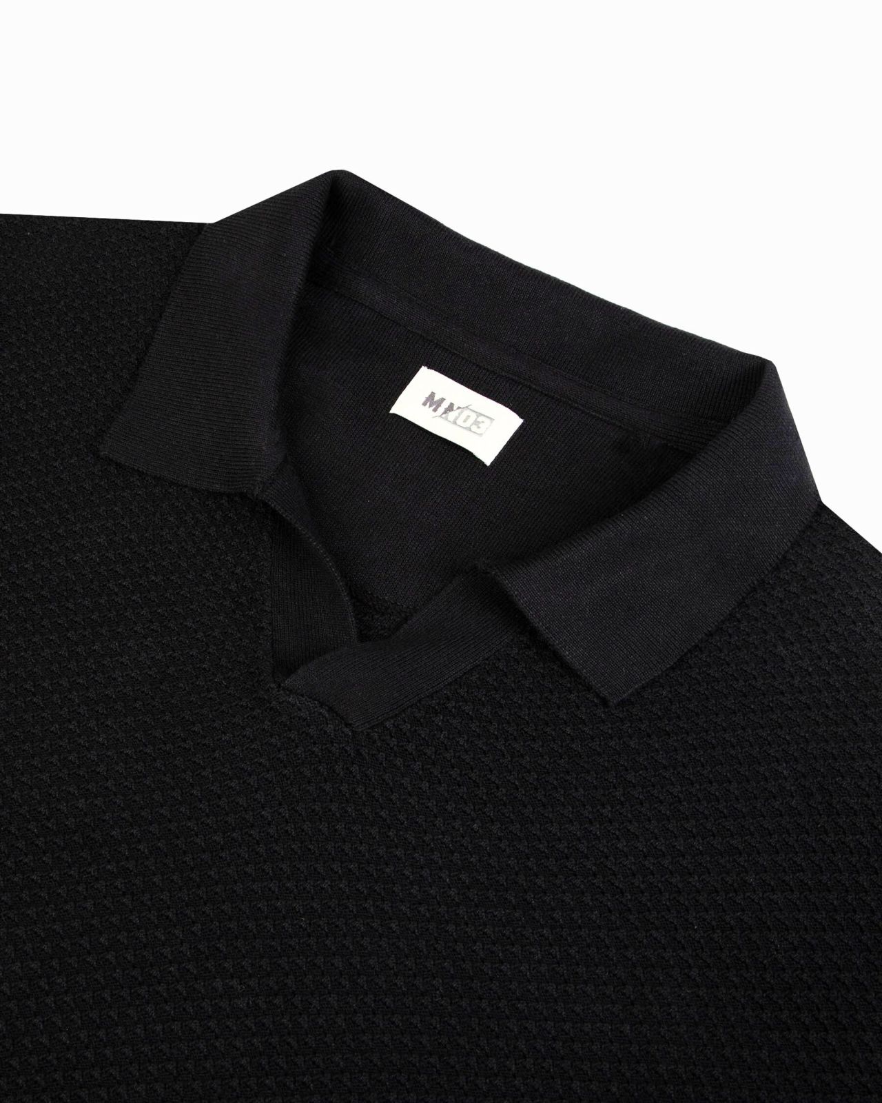 Pull col polo grande taille noir