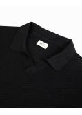 Pull col polo grande taille noir