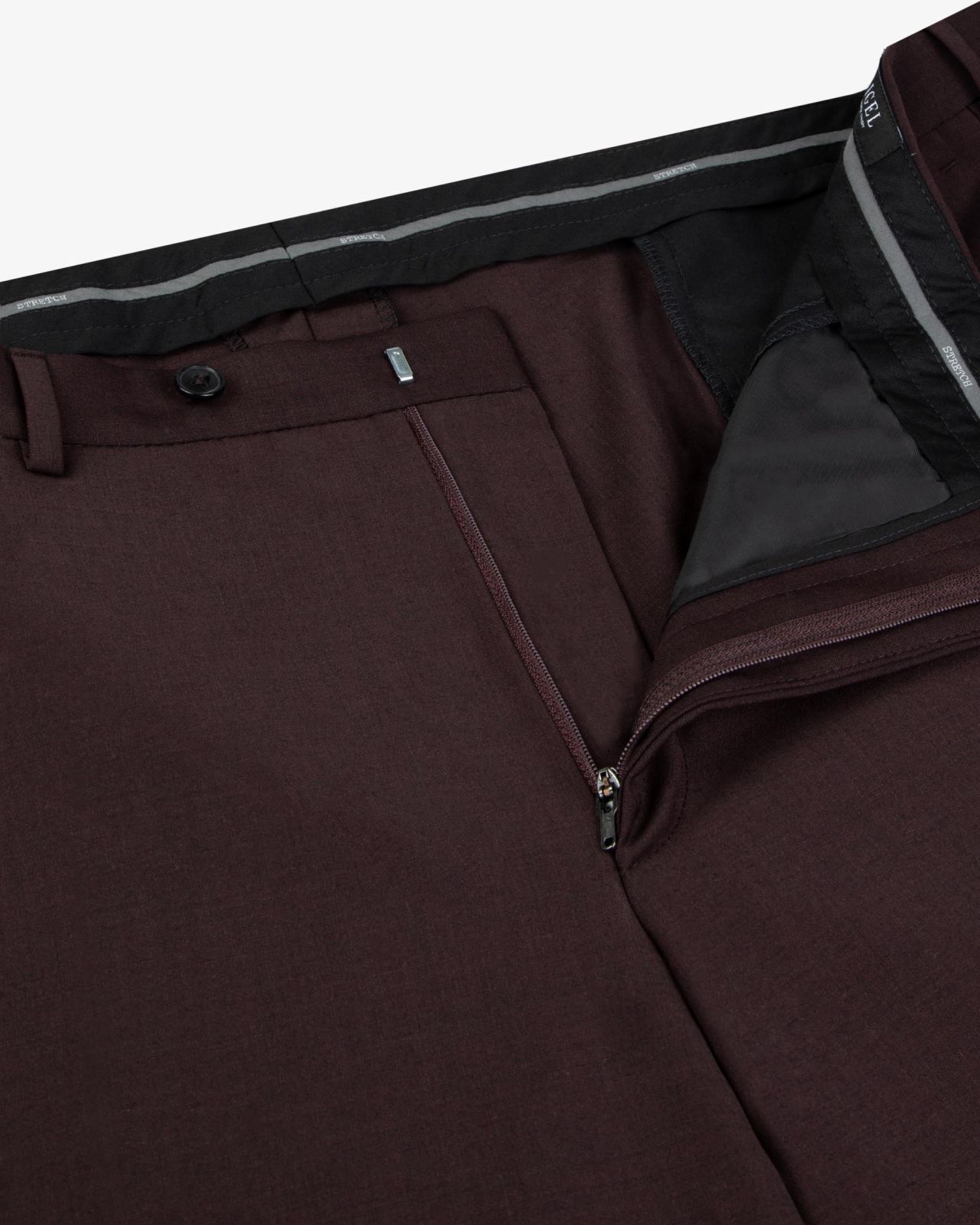 Pantalon de costume grande taille bordeaux