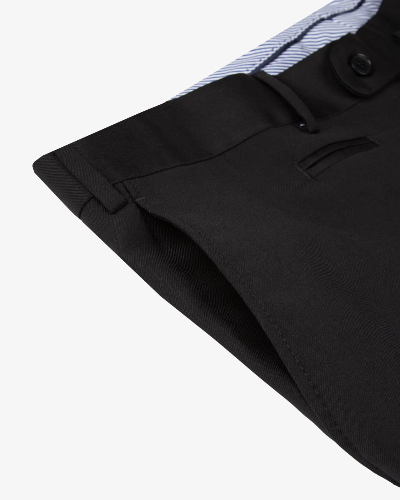 Pantalon de costume en laine noir grande taille