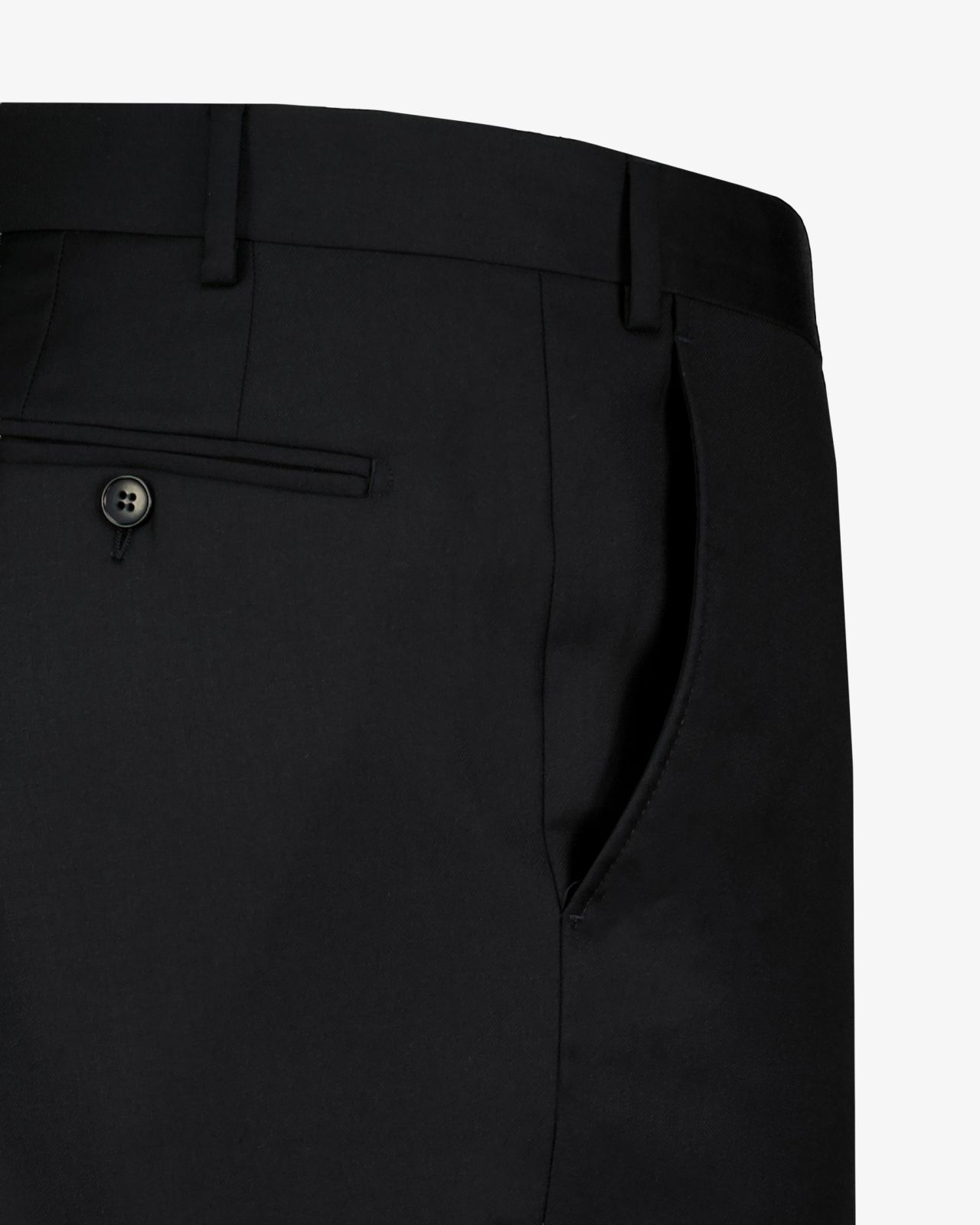 Pantalon de costume en laine noir grande taille