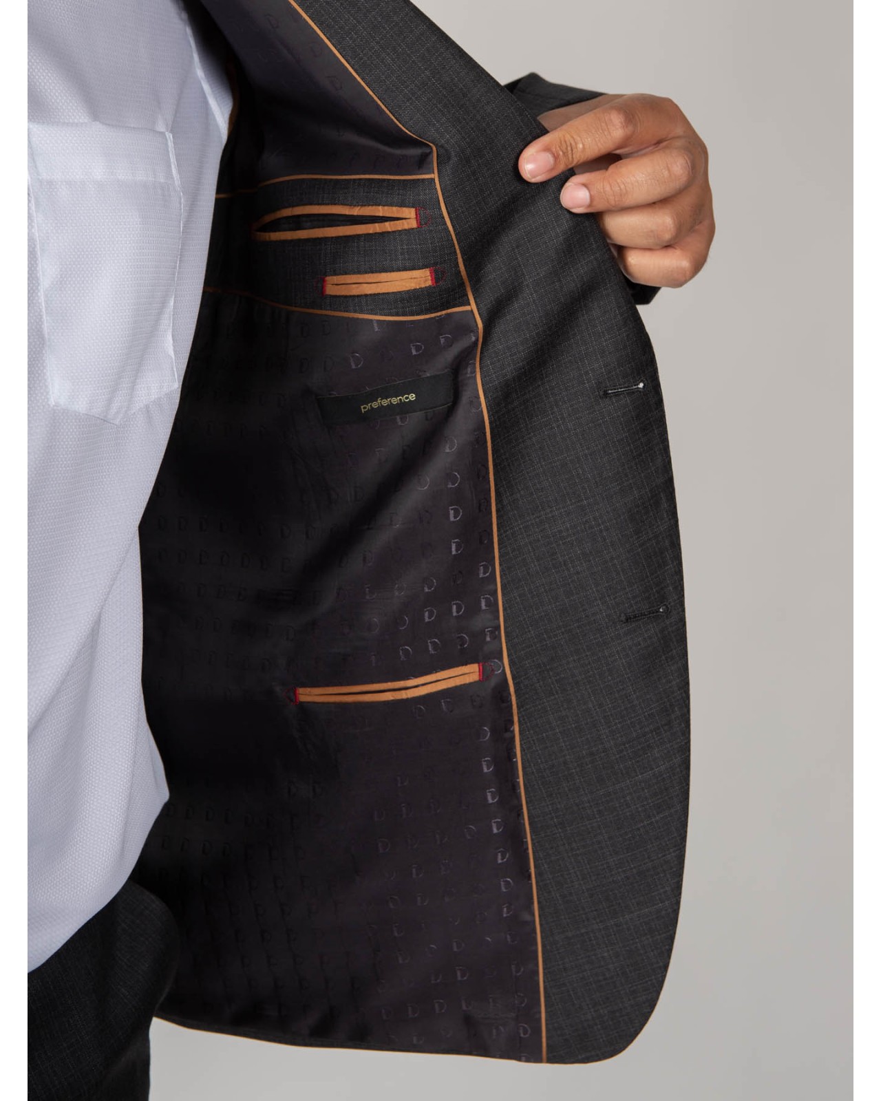 Veste de costume Digel flammé grande taille gris