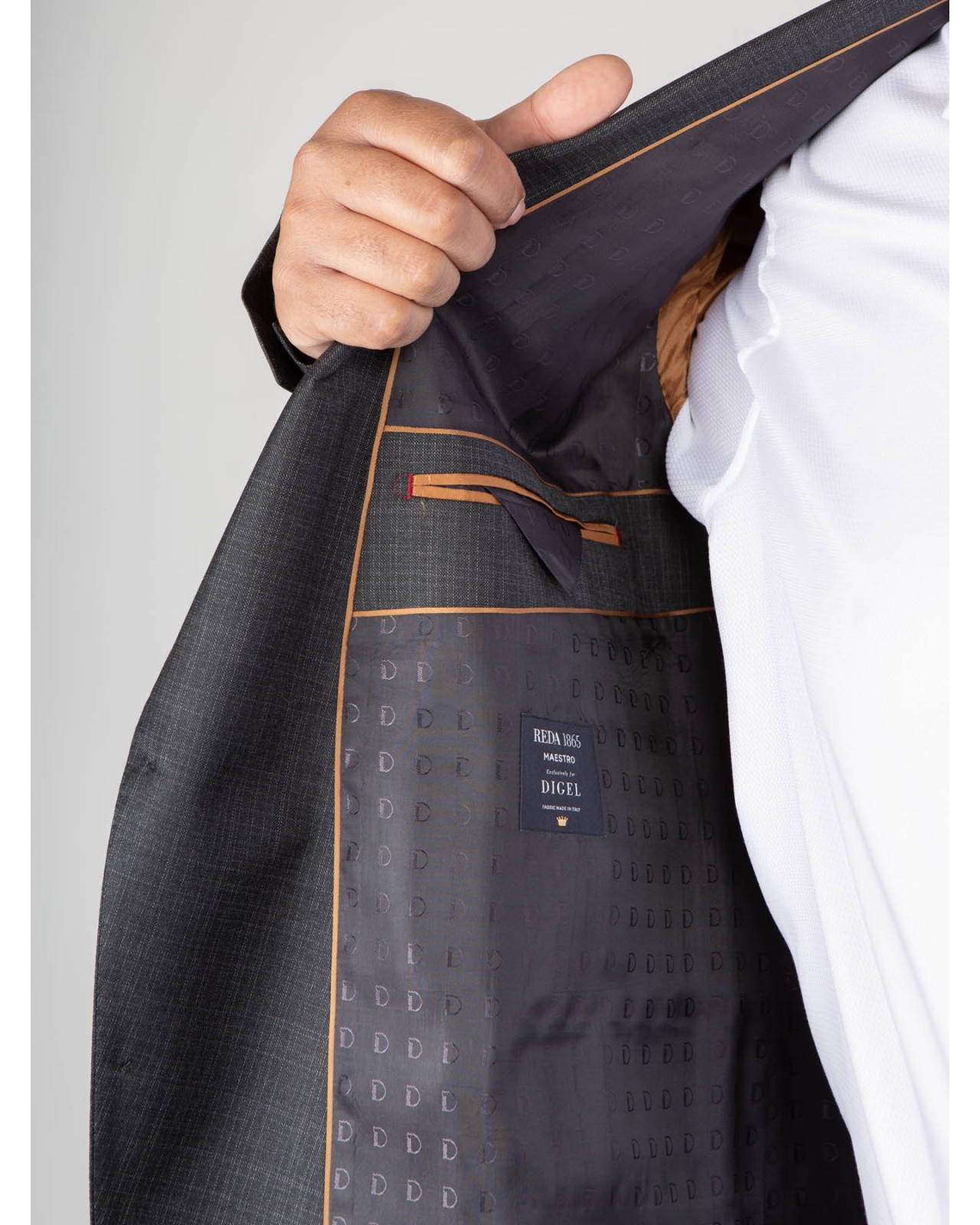 Veste de costume Digel flammé grande taille gris