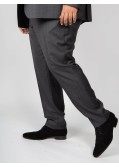 Pantalon de costume Digel flammé grande taille gris en laine