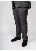Pantalon de costume Digel flammé grande taille gris en laine
