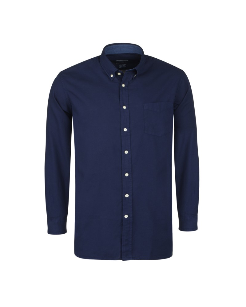 Chemise oxford bleu marine: grande taille du 0XL au 4XL