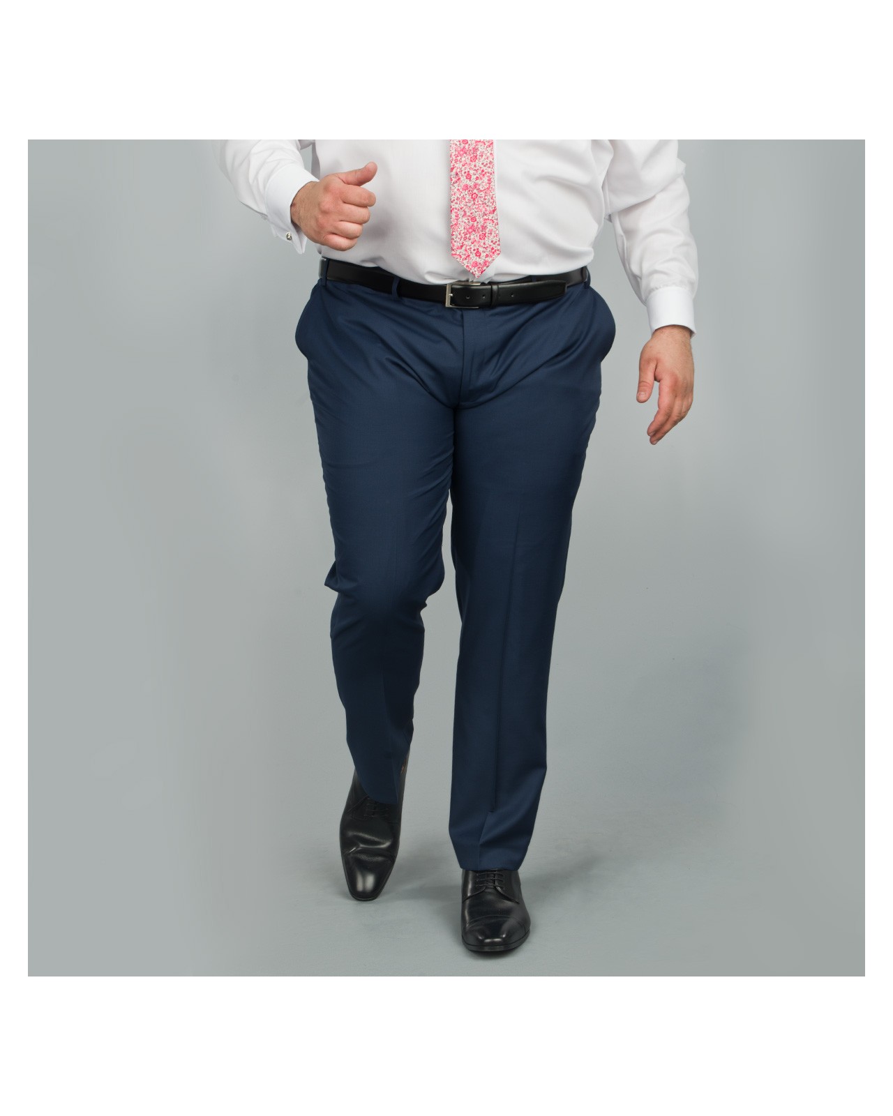 Pantalon de costume bleu: grande taille du 50 au 74